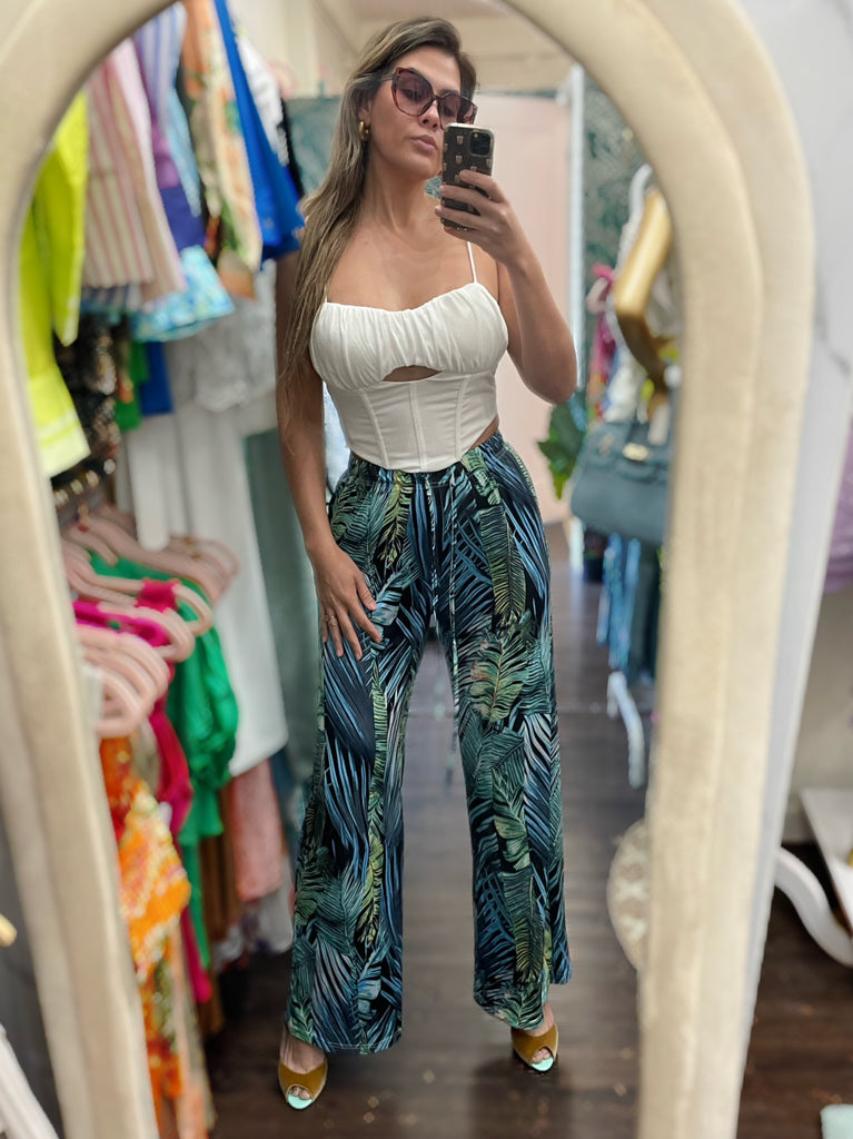 Palm leaf pants - Flamingo Frock