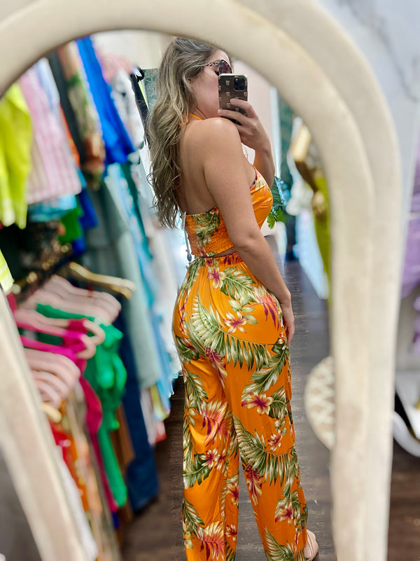 Island girl palm set - Flamingo Frock