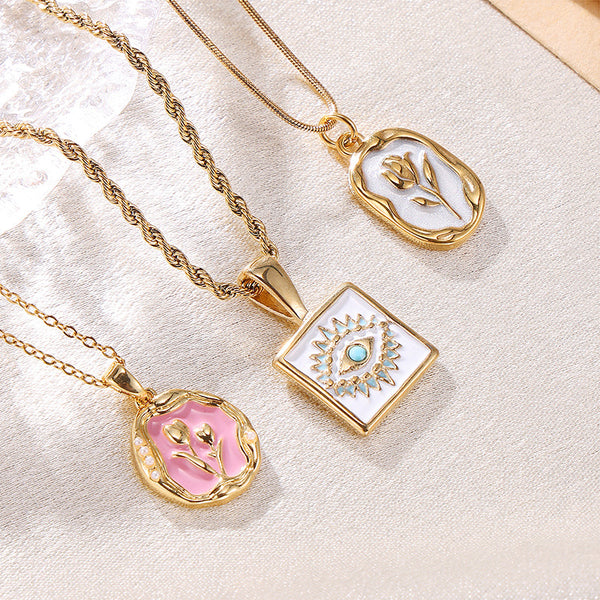 Evil eye pendant - Flamingo Frock